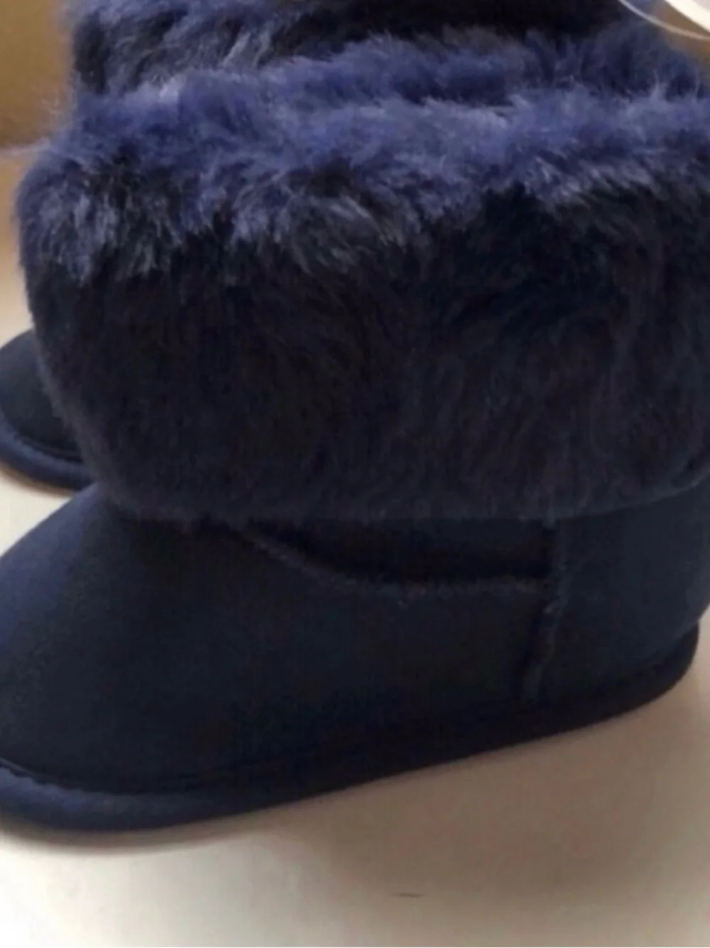 New Stepping Stones Boots Baby Girl Blue Faux Fur Casual Boots Size 3,6-9 Months